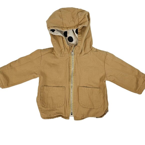 *Last chance item** Baby Toddler Jacket Reversible Unisex Kids Khaki Polka Dot - Picture 3 of 16